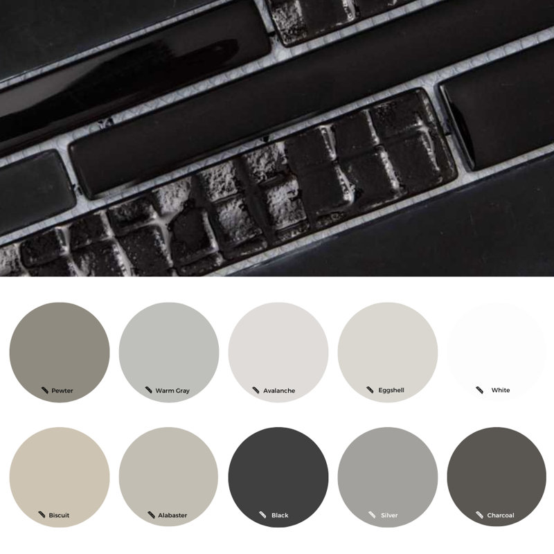 Karma Straight Edge Glass Mosaic Sheet Tile, Black