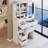 29.2" Small Size Left Drawer Desktop Vanity Table + Cushioned Stool
