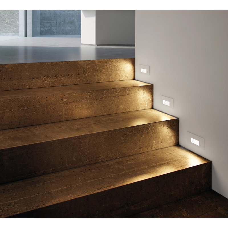 Gislind Integrated LED Metal Step Light Pack, White