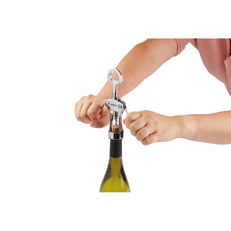 Zyliss Easy Corkscrew Wine Bottle Opener, Coated Steel, 7.48" H x 2.56" W x 1.5" D