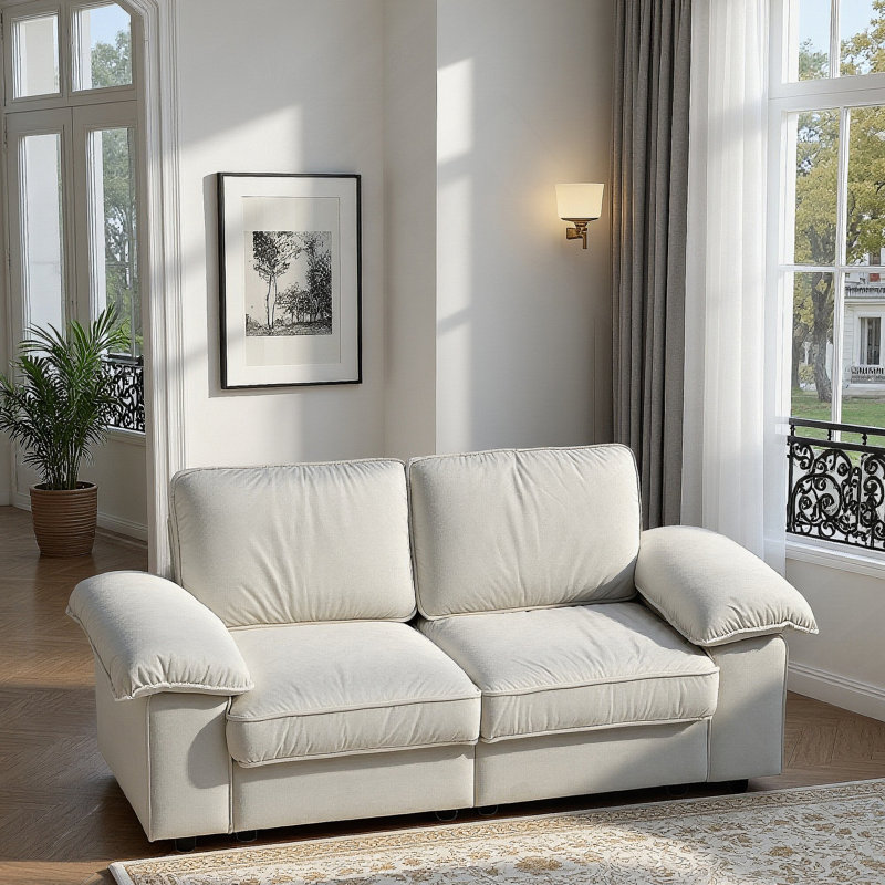Canapé de rangement compact avec compartiments cachés, idéal pour les petits espaces de vie et les maisons contemporaines, confortable pour se détendre et recevoir