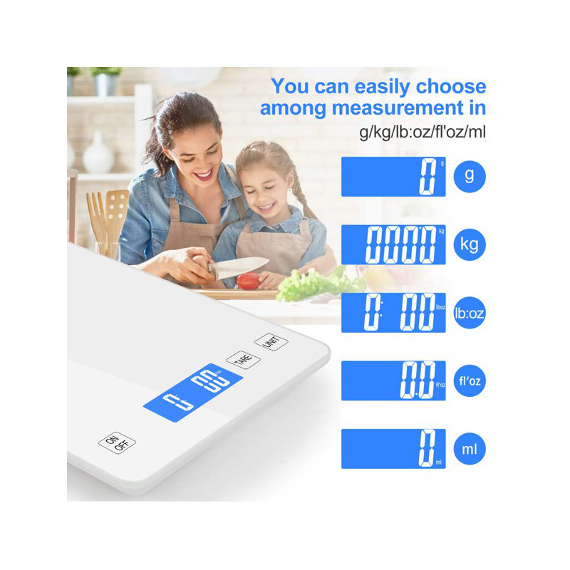 Échelle de cuisine / affichage DEL à échelle alimentaire G / Ml / Fl.Oz. / Lb
