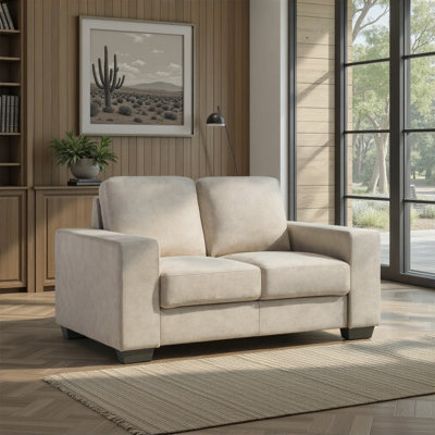 Cia 59 In. Modern Fabric Loveseat In Tundra With Track Arms