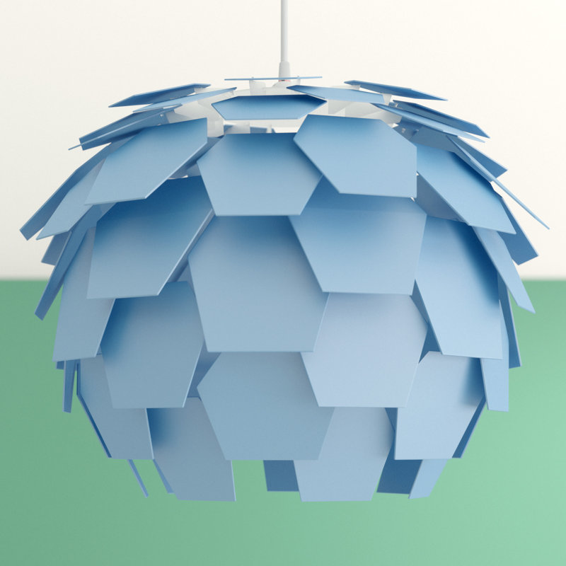 Carswell 1 - Light Unique/Statement Pendant, Blue, 176cm H x 60cm W x 60cm D