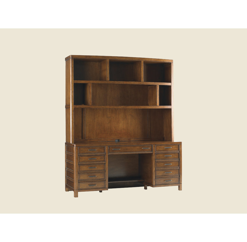 Longboat Key 68" Transitional Brown Home Office Desk with 4 Drawers