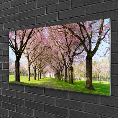 Nature Footpath Trees - No Frame Print on Glass