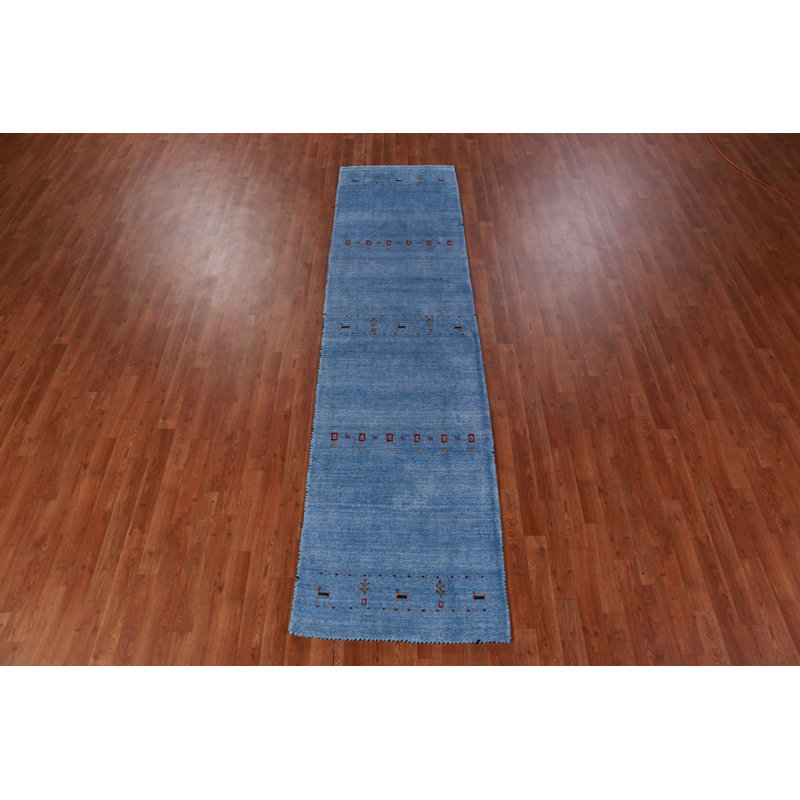 Tapis de couloir bleu Gabbeh