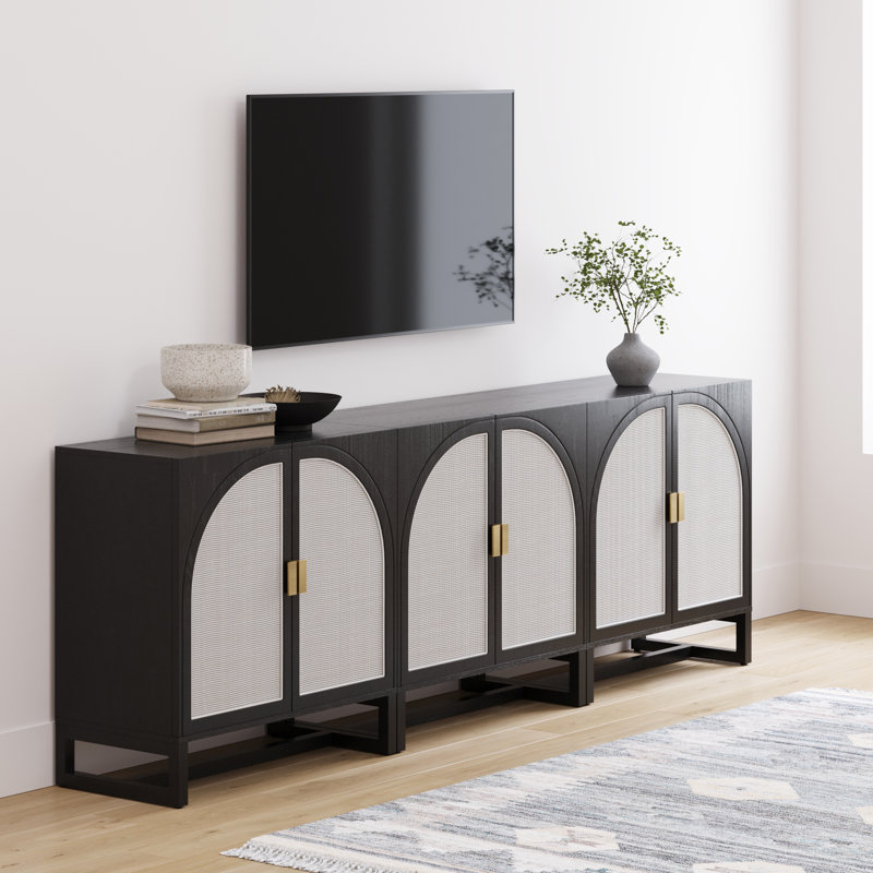 Wood Storage Cabinet Or TV Stand, Black Oak