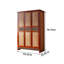 Armoire d'appoint avec rangement à trois portes en hêtre et rotin