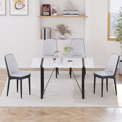 55 "4-Person Modern MDF Dining Table Set