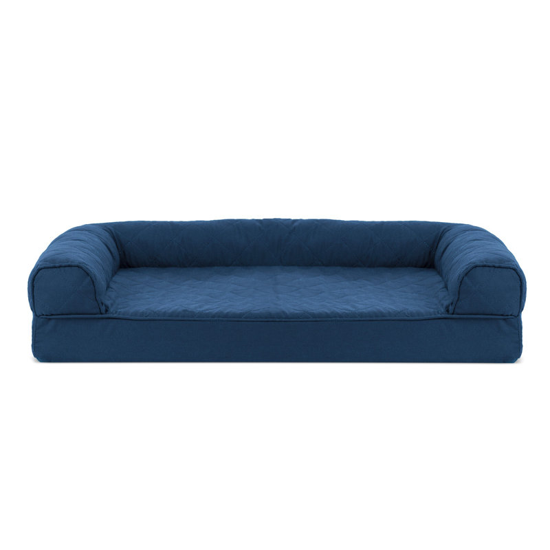 Medium Navy Orthopedic Quilted Foam Pet Sofa Bed