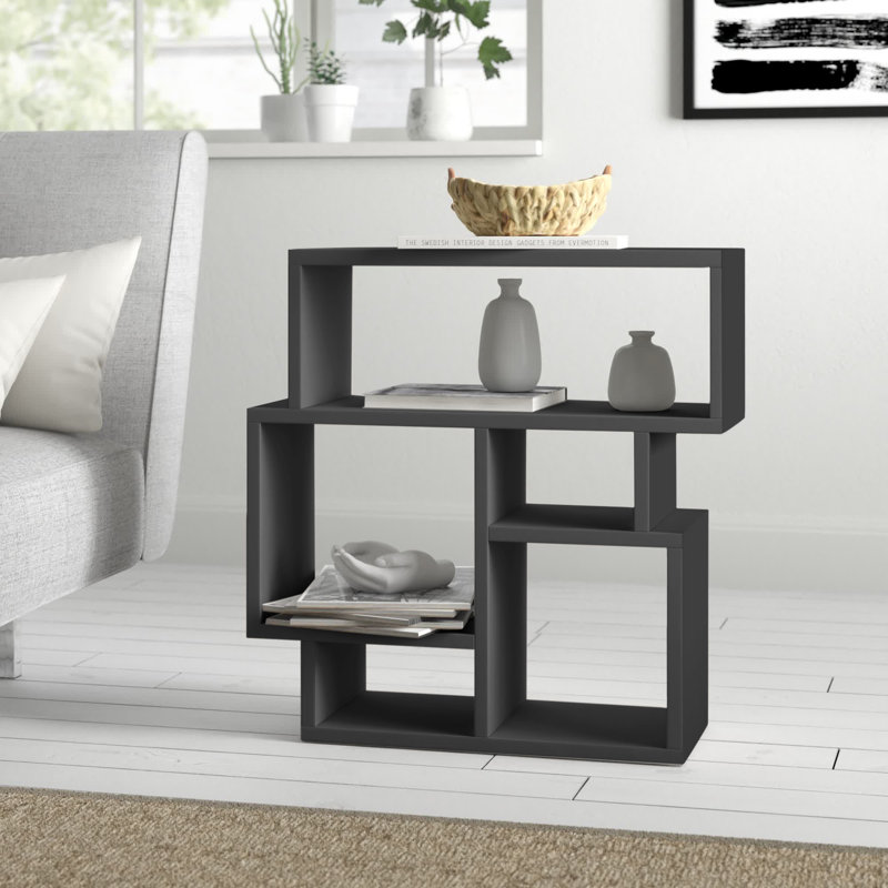 Airlia Floor Shelf End Table, Anthracite