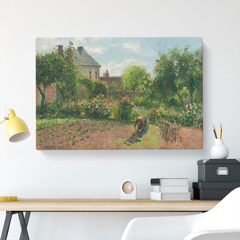 Garden At Eragny by Camille Pissarro - Wrapped Canvas Painting, 40cm H x 60cm W x 3cm D