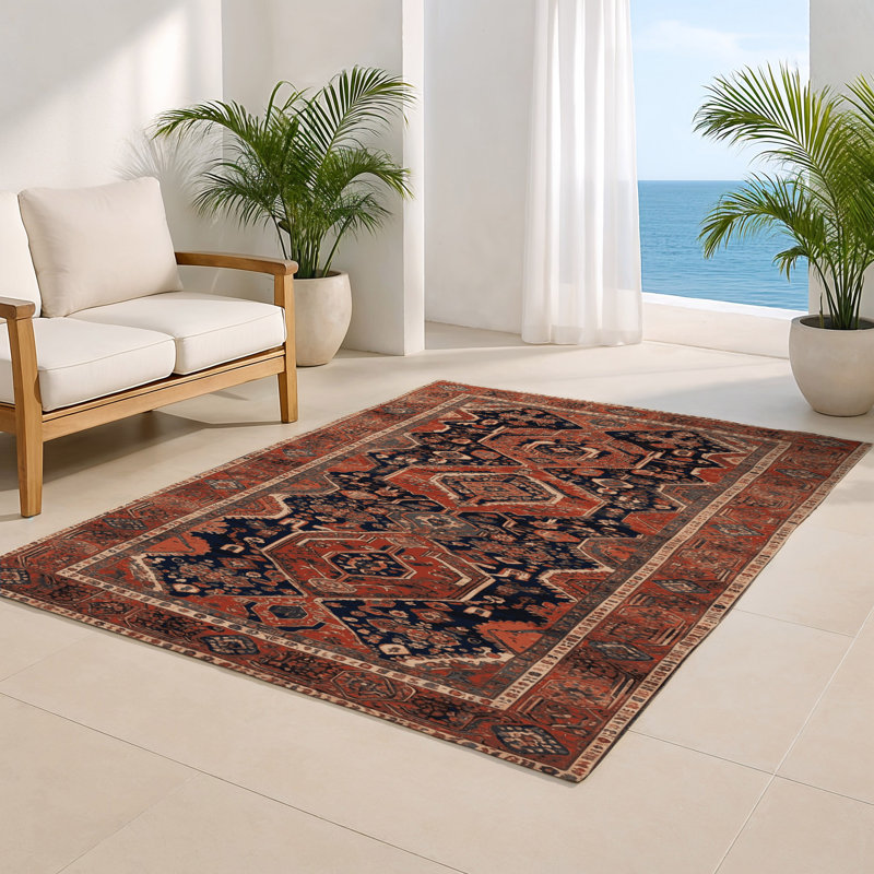 Tapis d'intérieur et d'extérieur brun Persian, Rectangulaire 8 pi x 10 pi