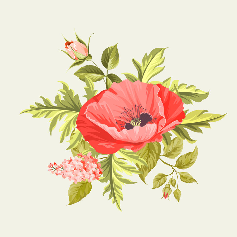 Background With Poppies by Kotkoa - Wrapped Canvas Print, 30cm H x 30cm W x 3.8cm D