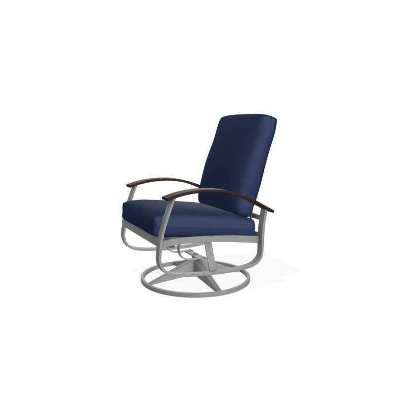 Belle Isle Outdoor Swivel Lounge Chair, Canvas Navy Sunbrella® Canvas, Kona P10, Textured Graphite