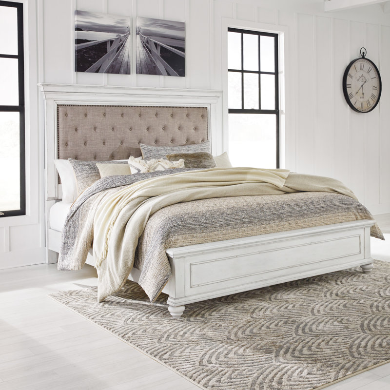 Atas Upholstered Panel Bed, Queen