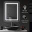 Miroir de salle de bain à DEL, miroir de meuble-lavabo lumineux, fixation murale avec bouton tactile intelligent, horizontalement et verticalement, imperméable, à brancher
