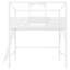 Lit mezzanine en métal, taille standard, avec échelle et étagères de rangement, lit mezzanine haut pour enfants et adolescents, blanc
