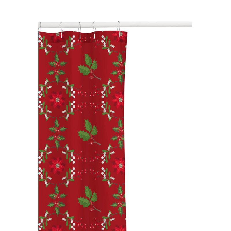Rideau de douche Botanical Poinsettia, Rouge