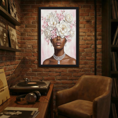 Plants & Flowers Floral Crown Elegant Woman Portrait Art