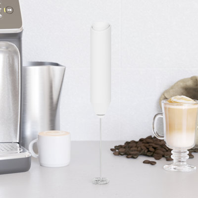 Puissant appareil à mousse à main avec mousseur à lait, mini mélangeur à fouet pour café, cappuccino, latte, matcha ou chocolat chaud, sans support