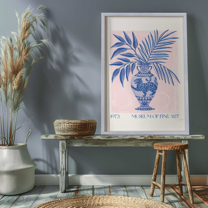 "Vase d'élégance botanique", Cadre en chrome poli, H 37,25 po x l 25,25 po