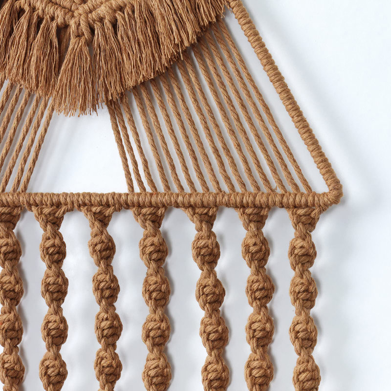 Handmade Wall Decor on Cotton, Brown