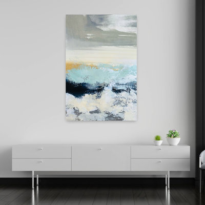 Art mural abstrait bord de mer «Whispering Tide»