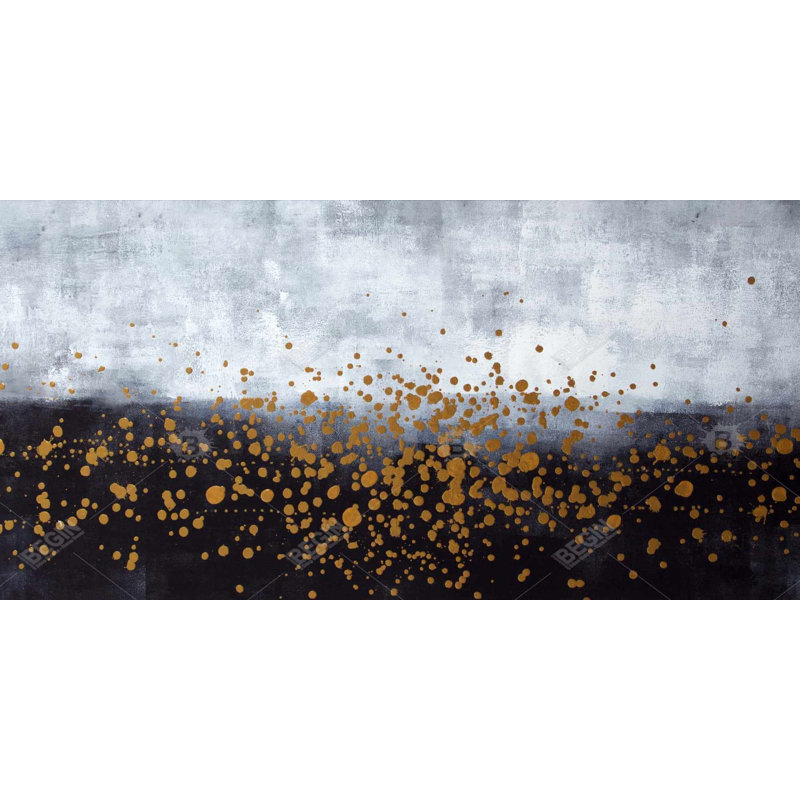 Gold Paint Splash Canvas | Office Pattern Home Decor