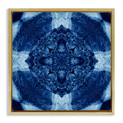 Blue & White Geometric Floating Frame Art by El Perkin