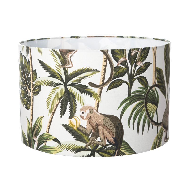 Cotton Drum Lamp Shade ( Screw On ) in White, 23cm H x 35cm W x 35cm D