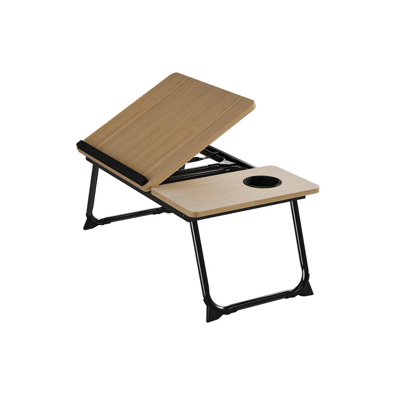Steel Computer Desk, Light Nature Wood/Black