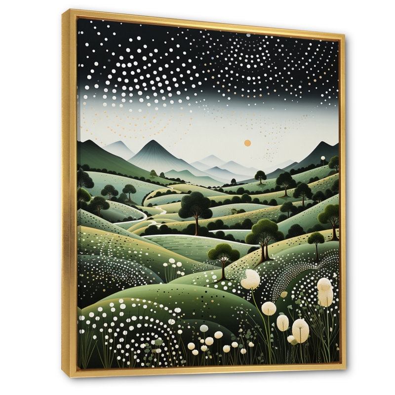 Art sacré Kiyrah, paysages sacrés II, H 32 po x l 24 po x P 1 po, Cadre flottant doré