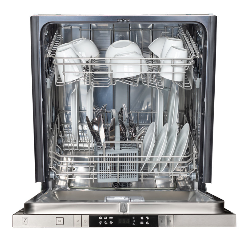 ZLINE 24 in. Fingerprint Resistant Control Dishwasher with Stainless Steel Tub and Style Handle, 52dBa