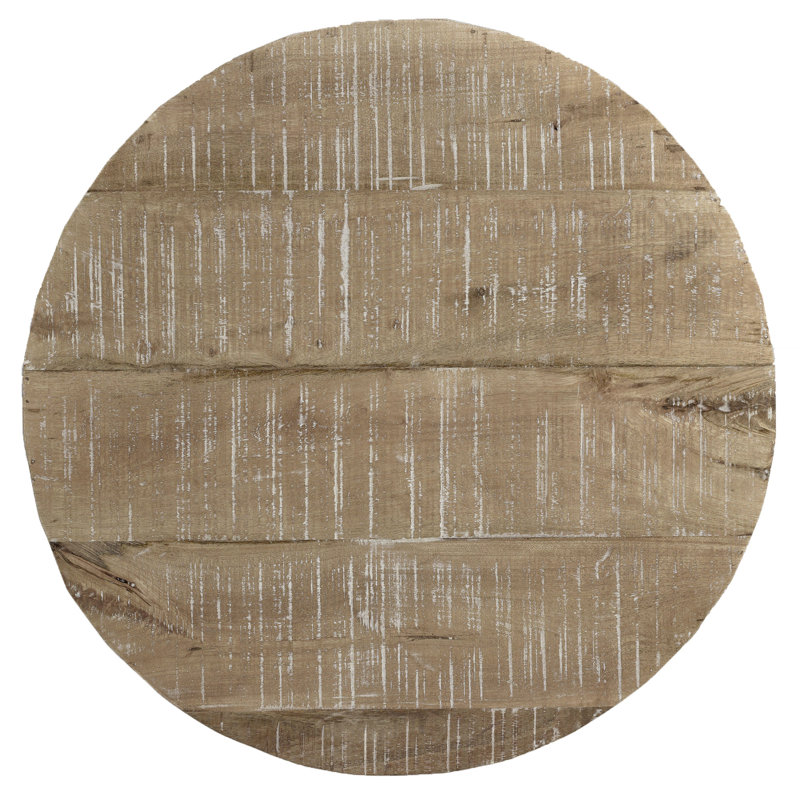Table de bout à piédestal en bois massif de 22 po de hauteur Choong, Naturel