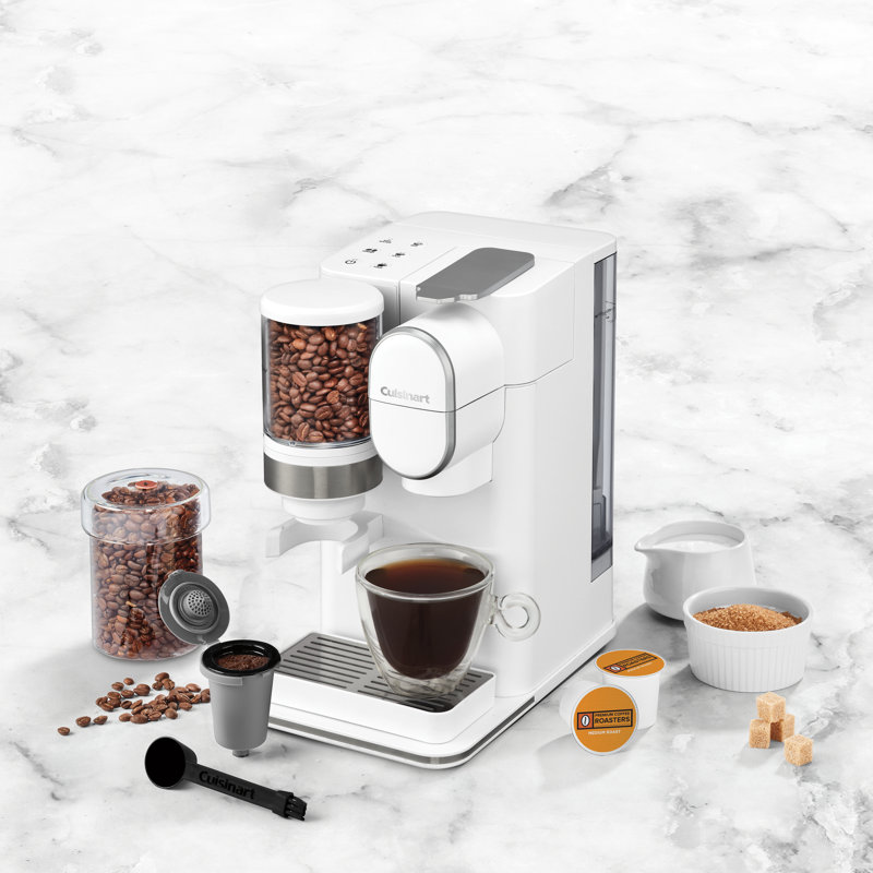 Cafetière à usage unique Grind & Brew de Cuisinart, réservoir amovible de 48 onces, Blanc