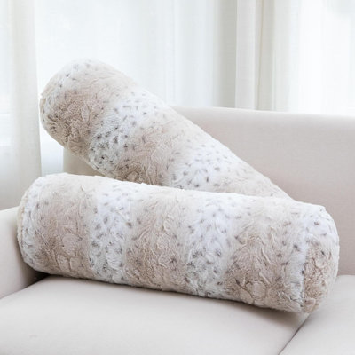 Cheer Collection Faux Fur Bolster Pillow