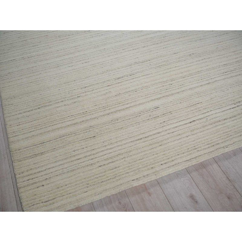 Elko Handmade New Zealand Wool, Silver Area Rug, Rectangle 2' x 3'