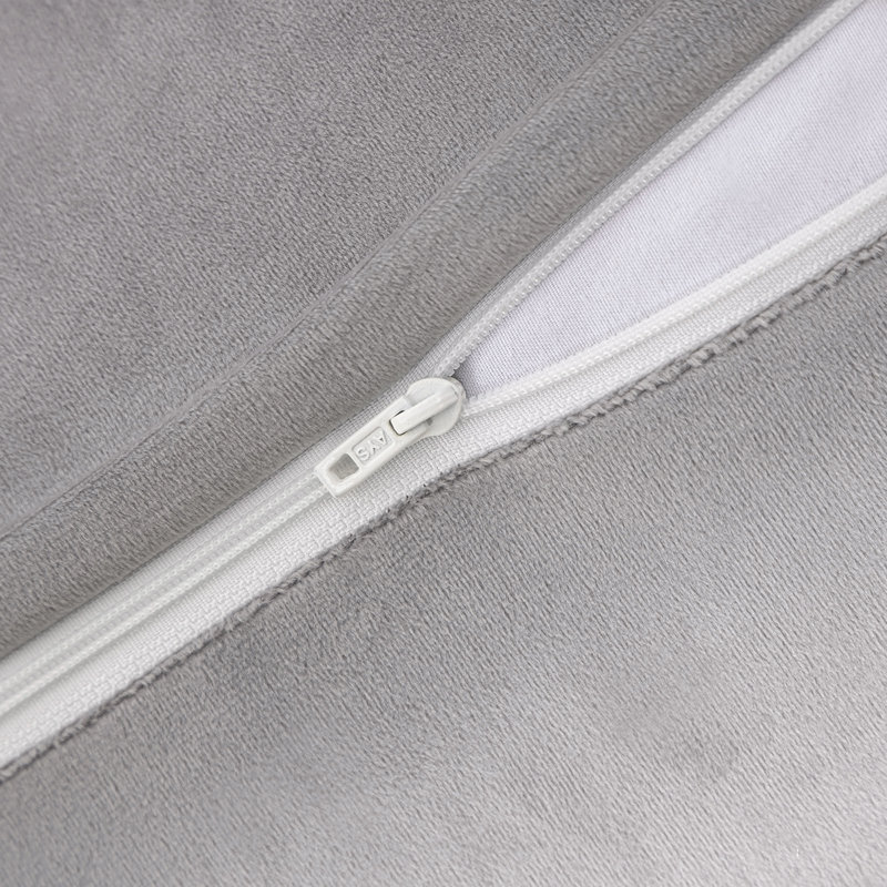 Coussins en velours matelassé, coussin décoratif texturé tressé, Rectangle H 12 po x l 20 po, Gris