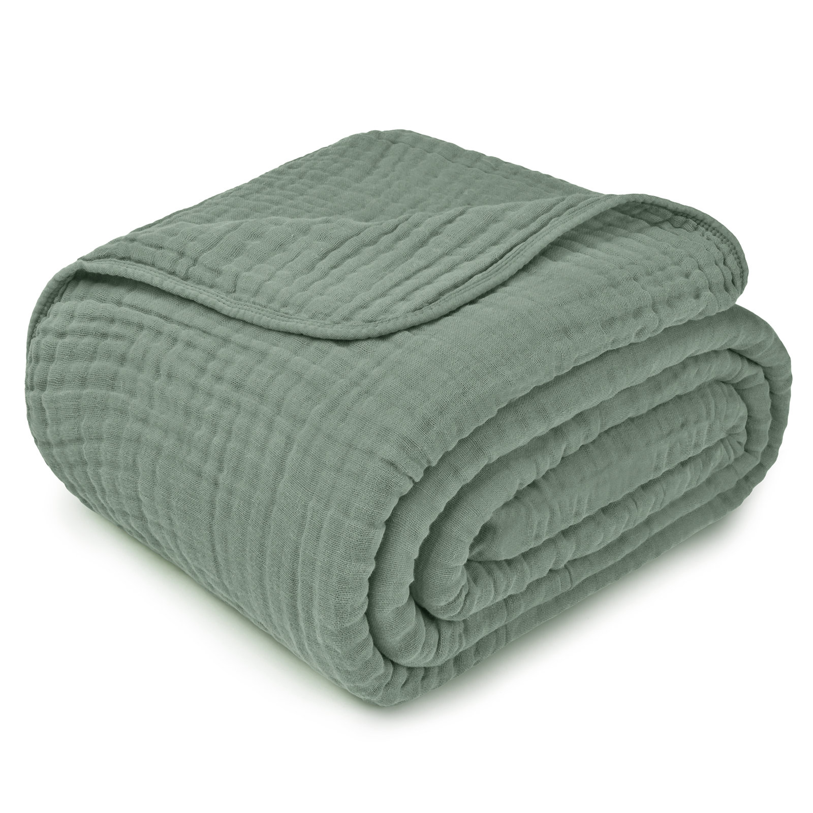 Karlina Cotton Muslin Throw Blanket, Fern, King