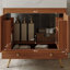 Meuble-lavabo autoportant de style Mid-Century avec comptoir en faux marbre et lavabo en céramique, armoire de rangement à double porte, bois d'ingénierie imperméable (robinet non inclus)