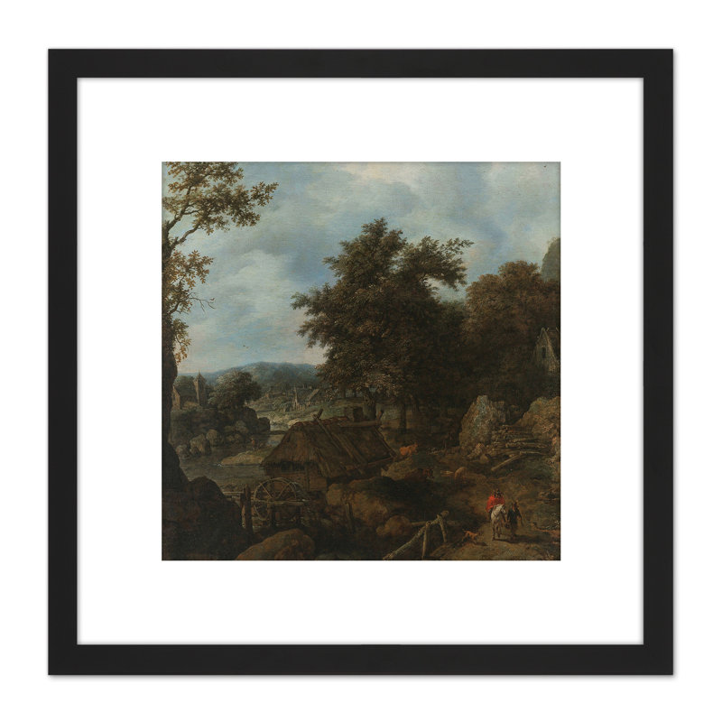 Van Everdingen Swedish Landscape Water Mill 1 Piece Single Picture Frame Painting