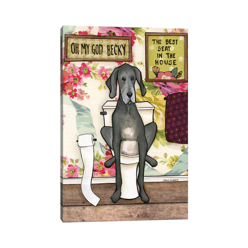 «Omg Becky» par Jamie Morath - reproduction imprimée, H 12 po x l 8 po x P 0,75 po, Toile tendue, Pas de tapis