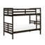 Lit simple au-dessus d'un lit superposé classique en brun foncé, artisanat en bois, garde-corps sur le dessus, accès, lattes pour les deux lits, espaces peu encombrants, capacité de 300 lb par lit, finition de couleur brune, lit superposé,-1012224139-1012224140