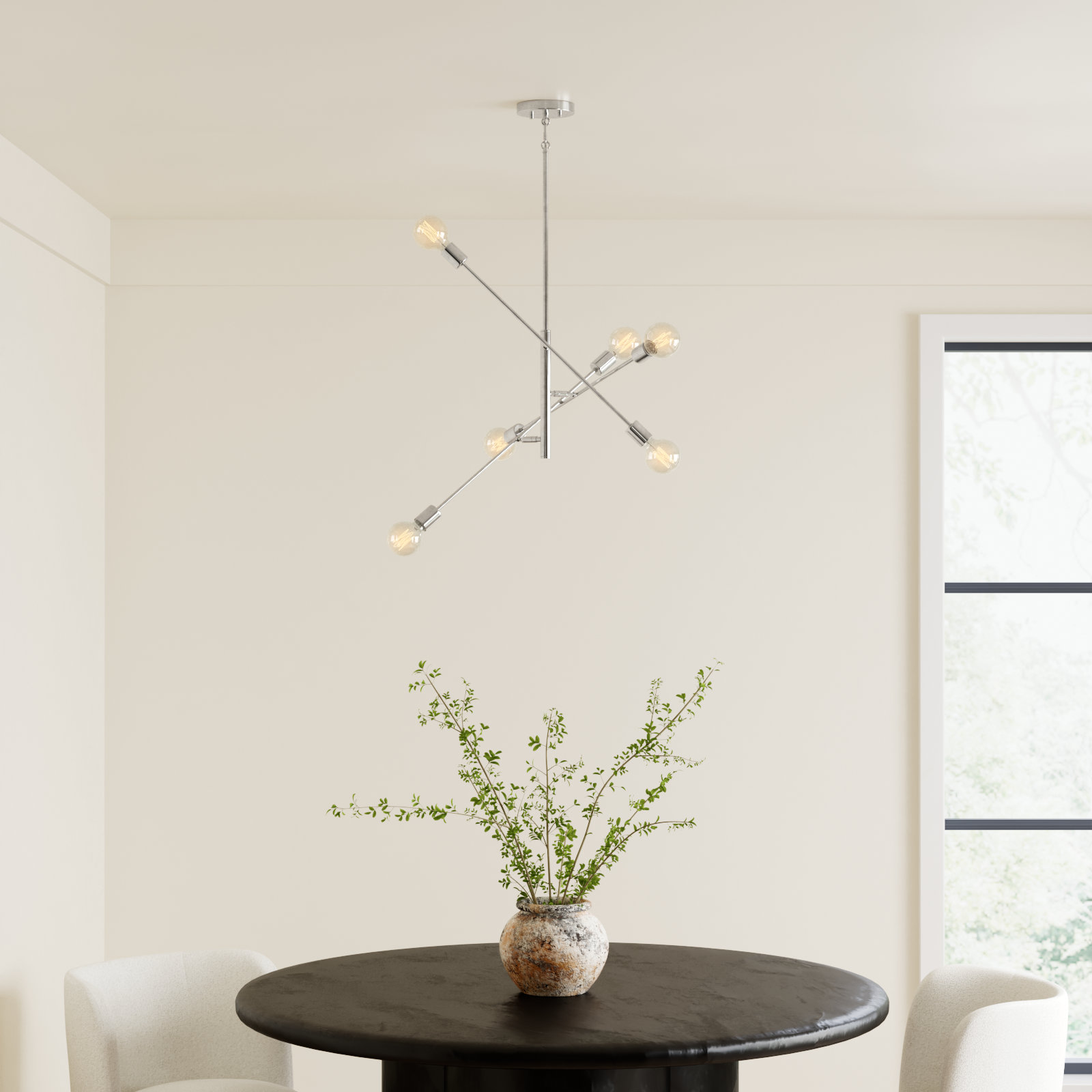 Mardiros 6-Light Chandelier, Polished Nickel