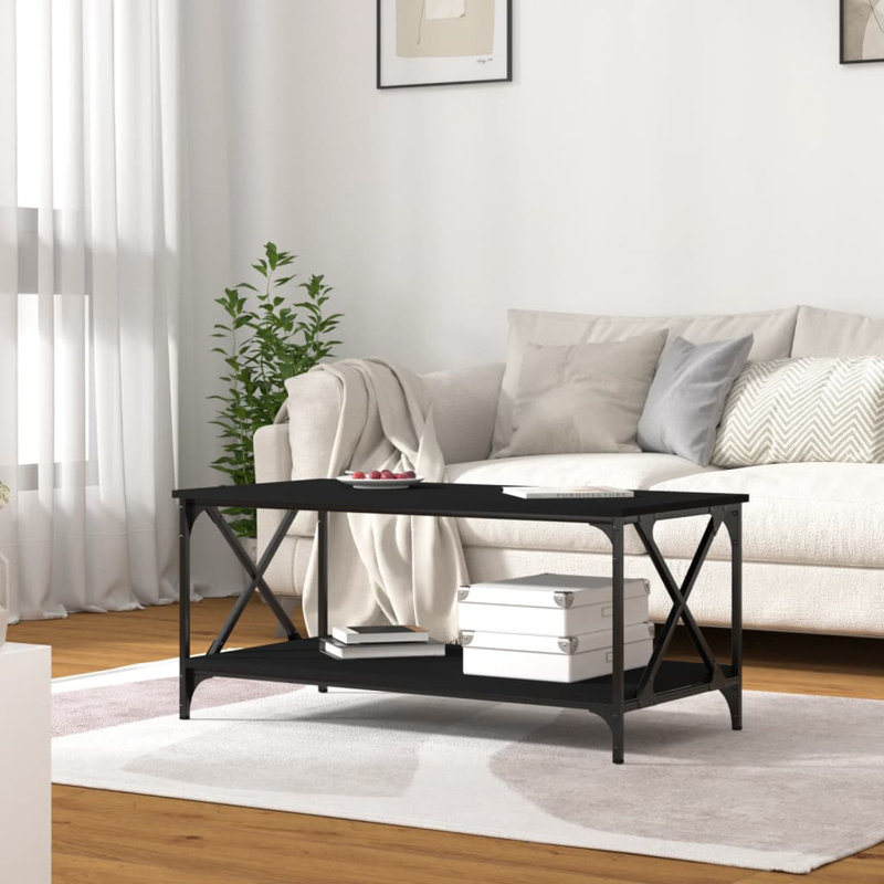 Phenicia Frame Single Coffee Table with Storage, Black