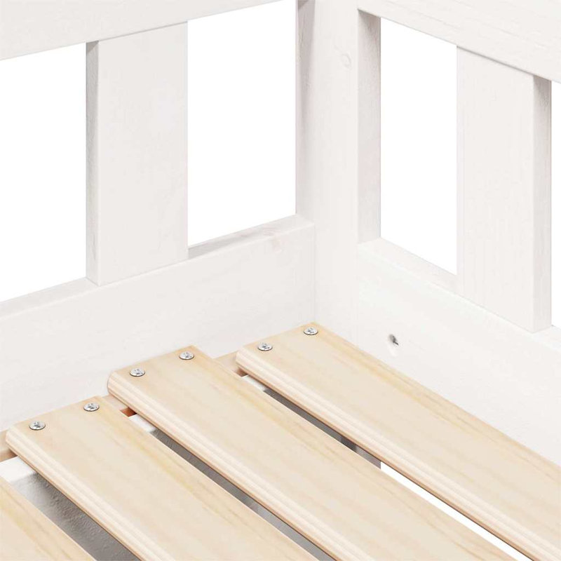Solid Wood Daybed, European Kingsize (160 x 200 cm), White