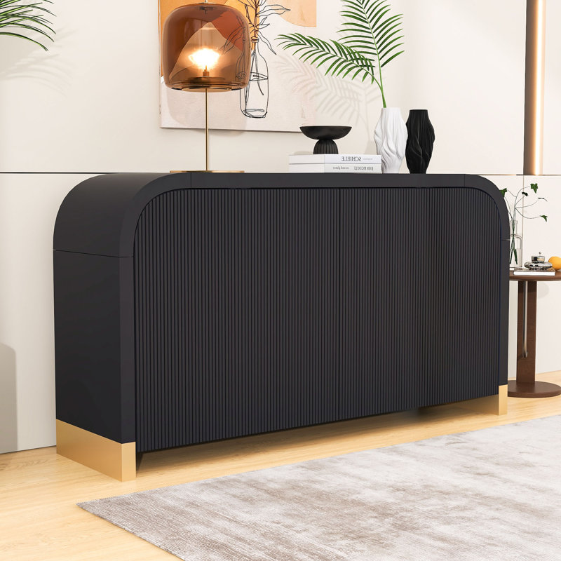 Armoire de rangement élégante et durable avec coins arrondis, Noir