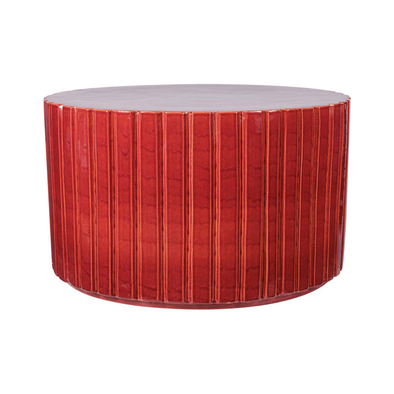 Ceramic Furniture Round Outdoor Coffee Table , 30'' in. W 30'' in. D, Plum